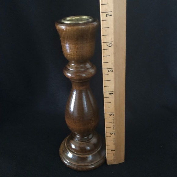 Vintage Wooden Taper Candle Holder 6 1/2” - Picture 5 of 5